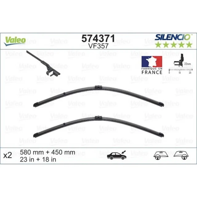 Klaasipuhastid Valeo Silencio Flat autole Alfa Romeo 159