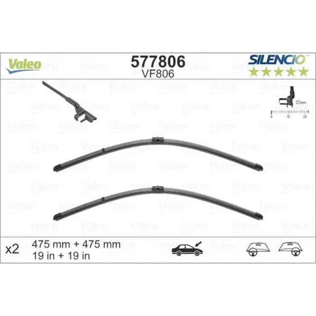 Wiper blades Valeo Silencio Flat for Volkswagen Lupo