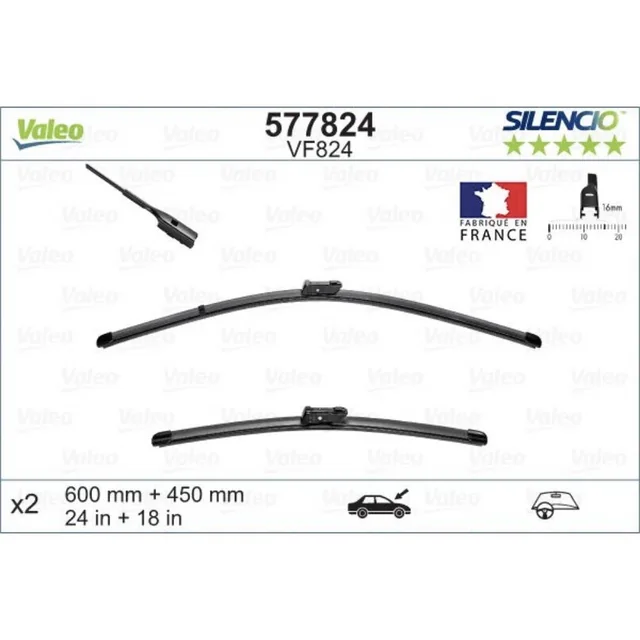 Wiper blades Valeo Silencio Flat for KIA KX3