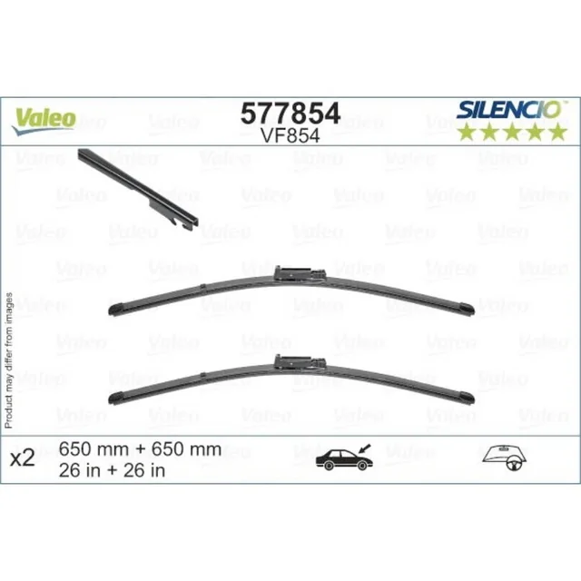 Wiper blades Valeo Silencio Flat for SEAT Altea