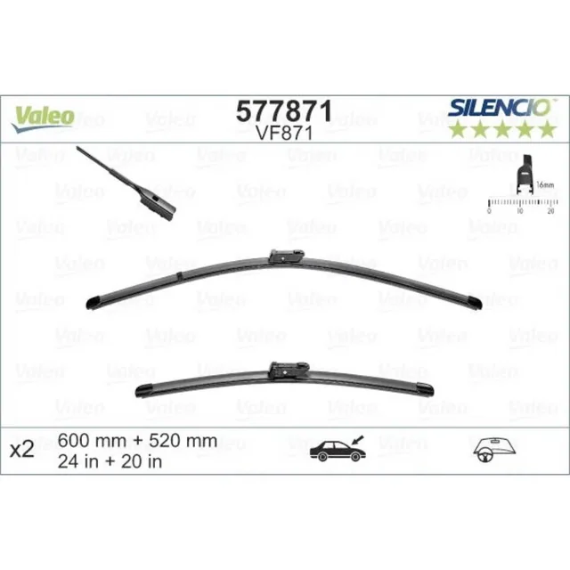 Wiper blades Valeo Silencio Flat for Avatr 11