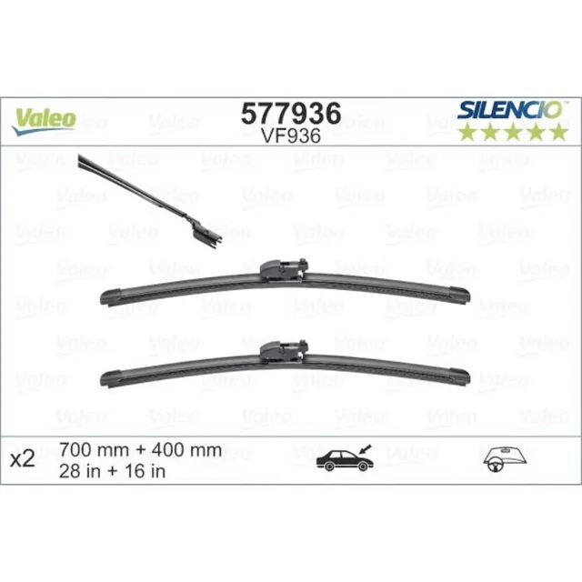 Wiper blades Valeo Silencio Flat for Toyota Prius