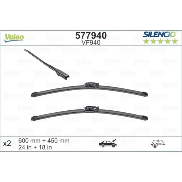 Wiper blades Valeo Silencio Flat for Dacia Duster
