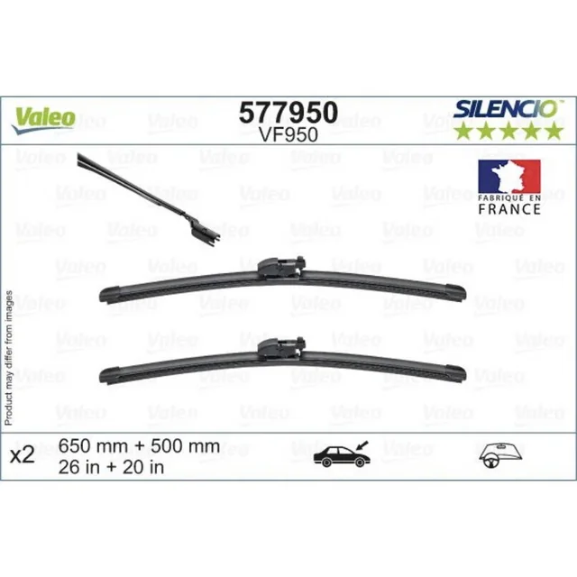 Wiper blades Valeo Silencio Flat for Jaguar E-Pace